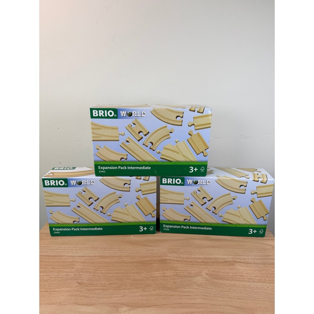 48PCS BRIO LOT World Expansion Pack Intermediate Wooden Train Track Set 33402